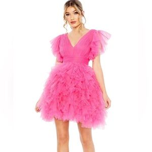 Mac Duggal Pink Ruffled Dress